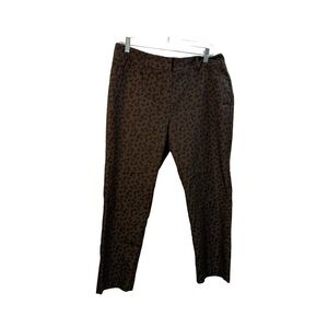 Larry Levine Black/brown Animal Print Straight Ankle Pants Size 12